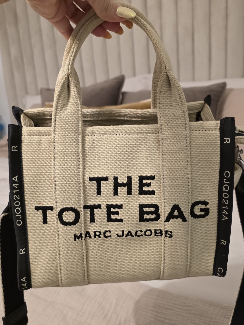 Marc Jacobs Canvas Mini Tote in Cream with Black Accents